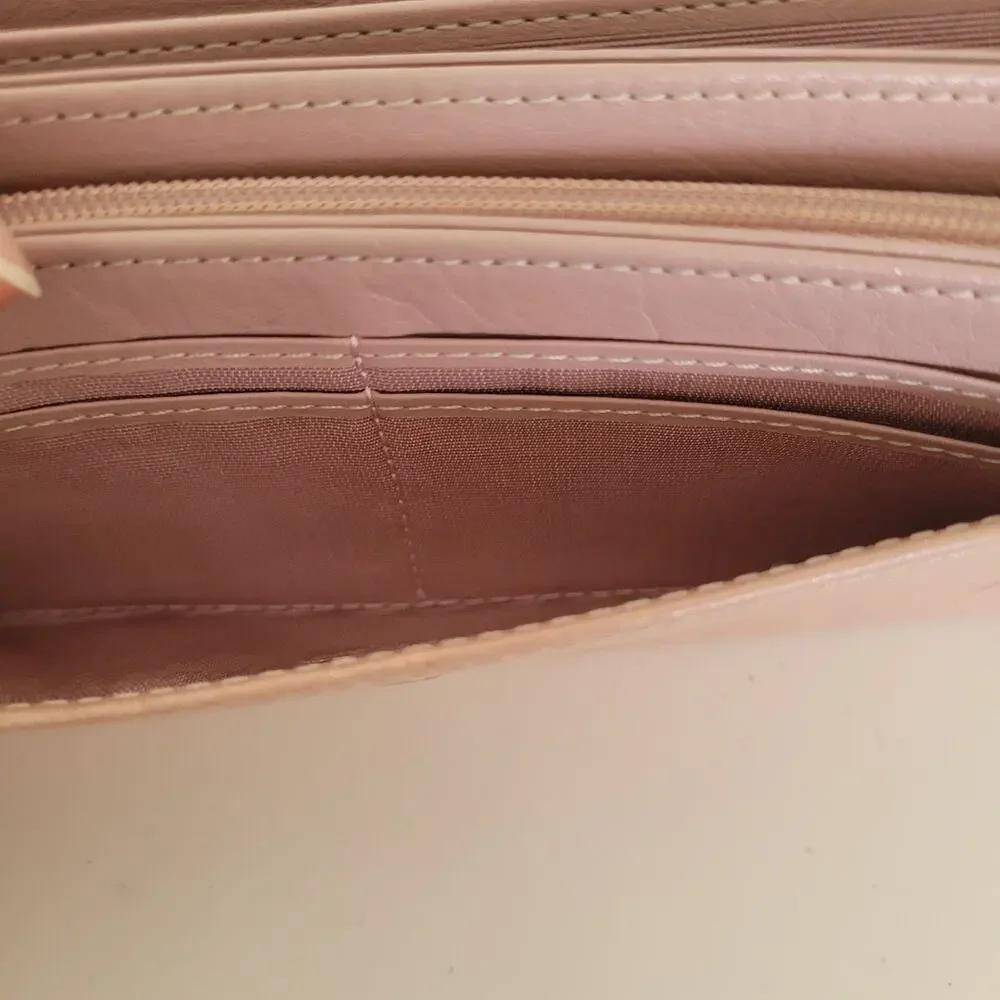 Samantha Thavasa Geniue Leather Wallet Boho Quality Bow Purple Designer Envelope